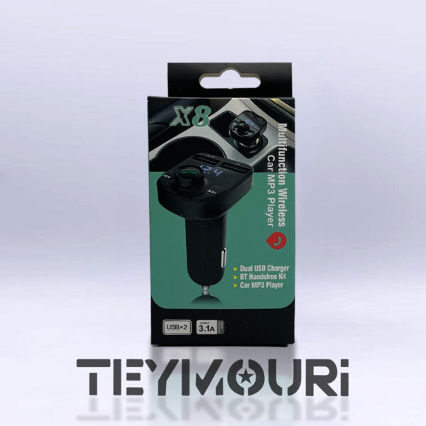 فندکی ماشین چندکاره مدل X8 با دو پورت USB و توان خروجی 8.1 آمپر